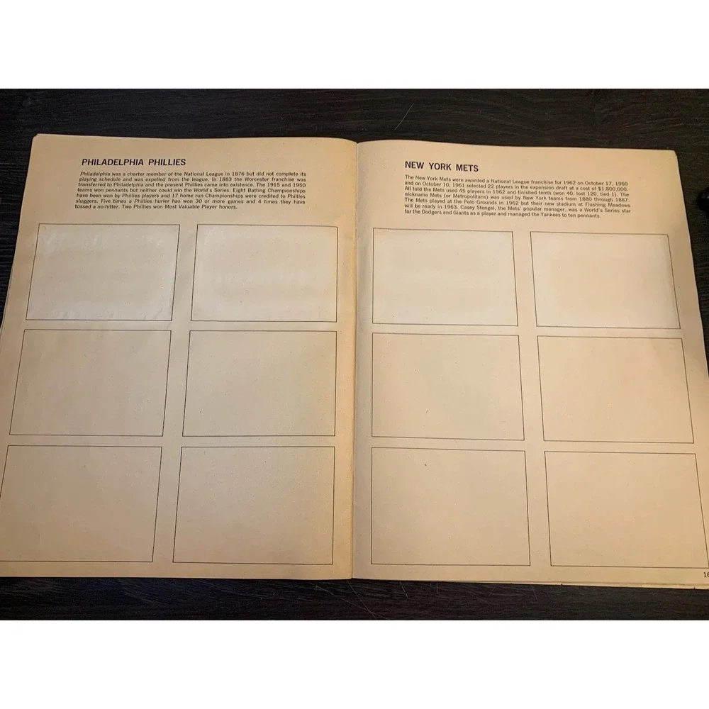 1963 Post Cereal JELL-O Baseball Card Collector's Album with 15 Cards